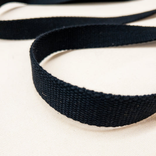 1" Cotton Black Webbing