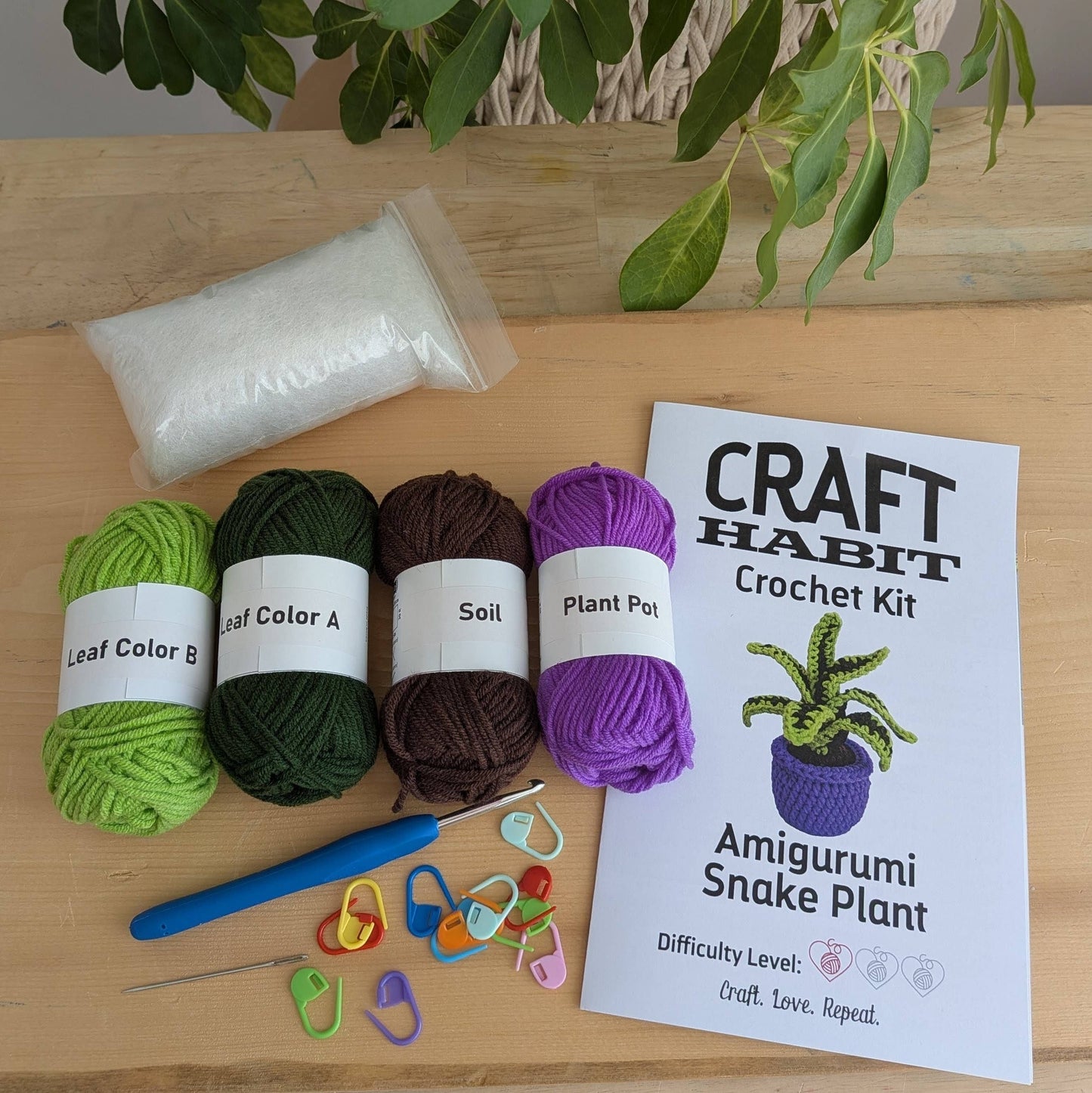 Amigurumi Snake Plant Crochet Kit