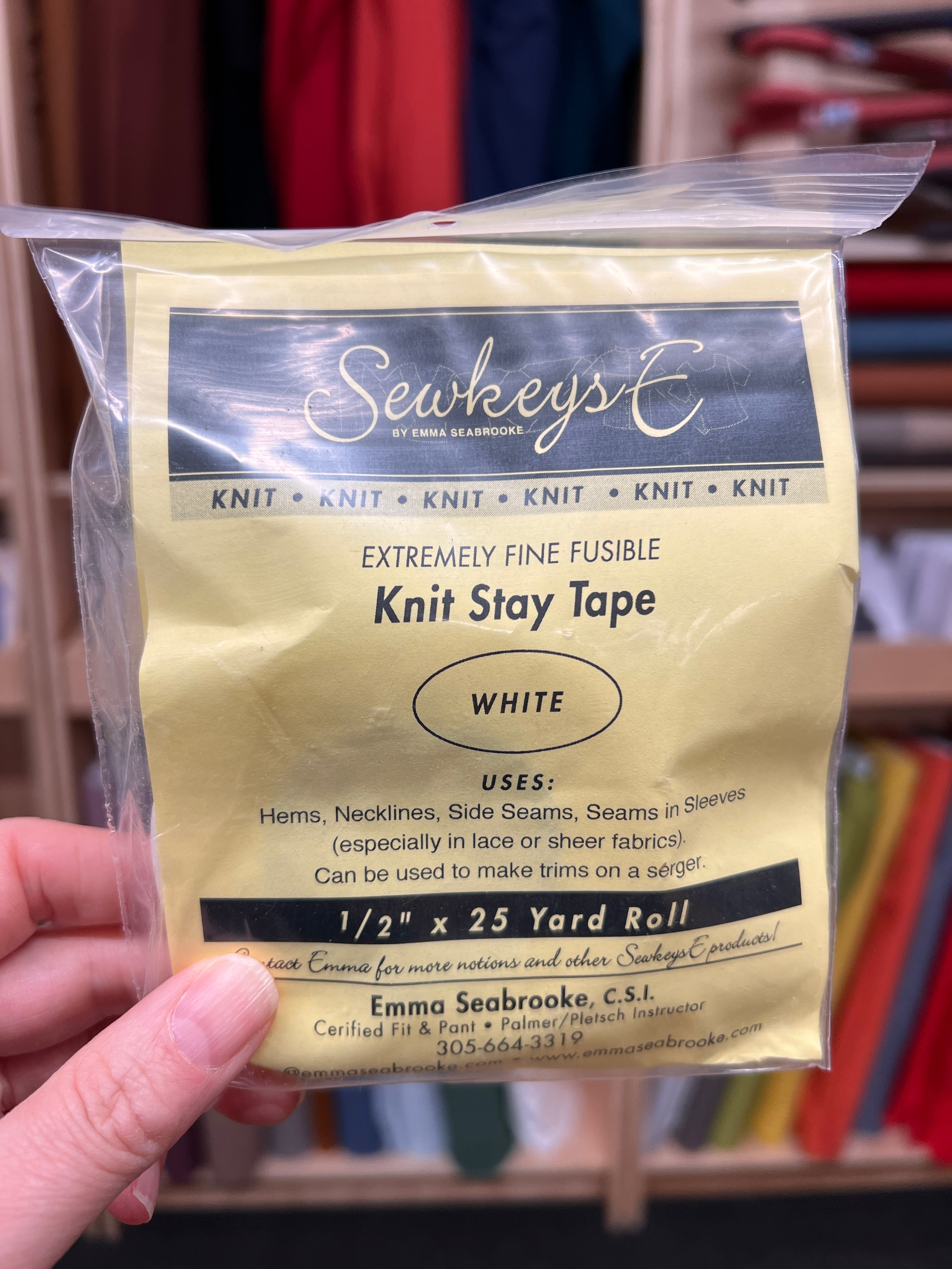 Knit Stay Tape Extremly Fine Fusible 1/2" Stash