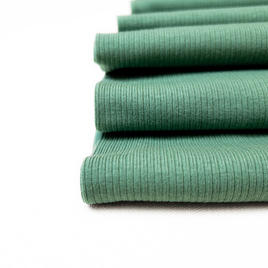 Rib Jersey in Old Green
