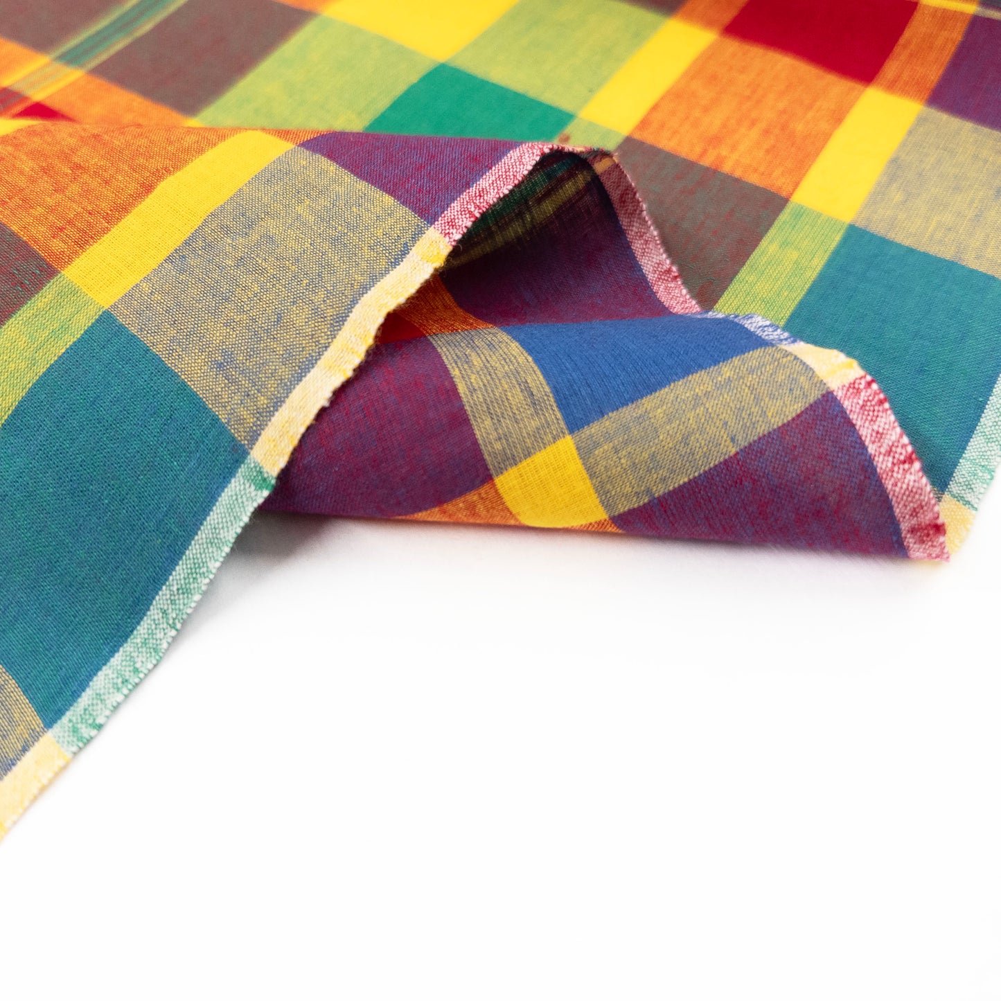 Madras Cotton Plaid in Yellow #3 - Deadstock