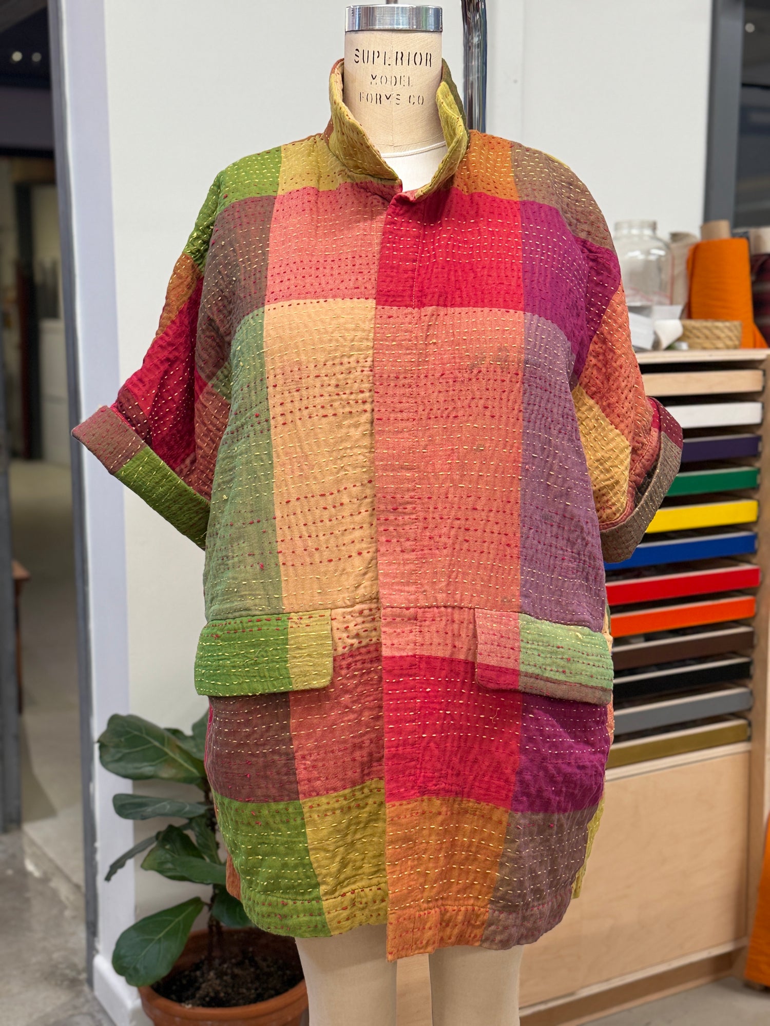 Cap Sleeve Vest in Kantha Cloth