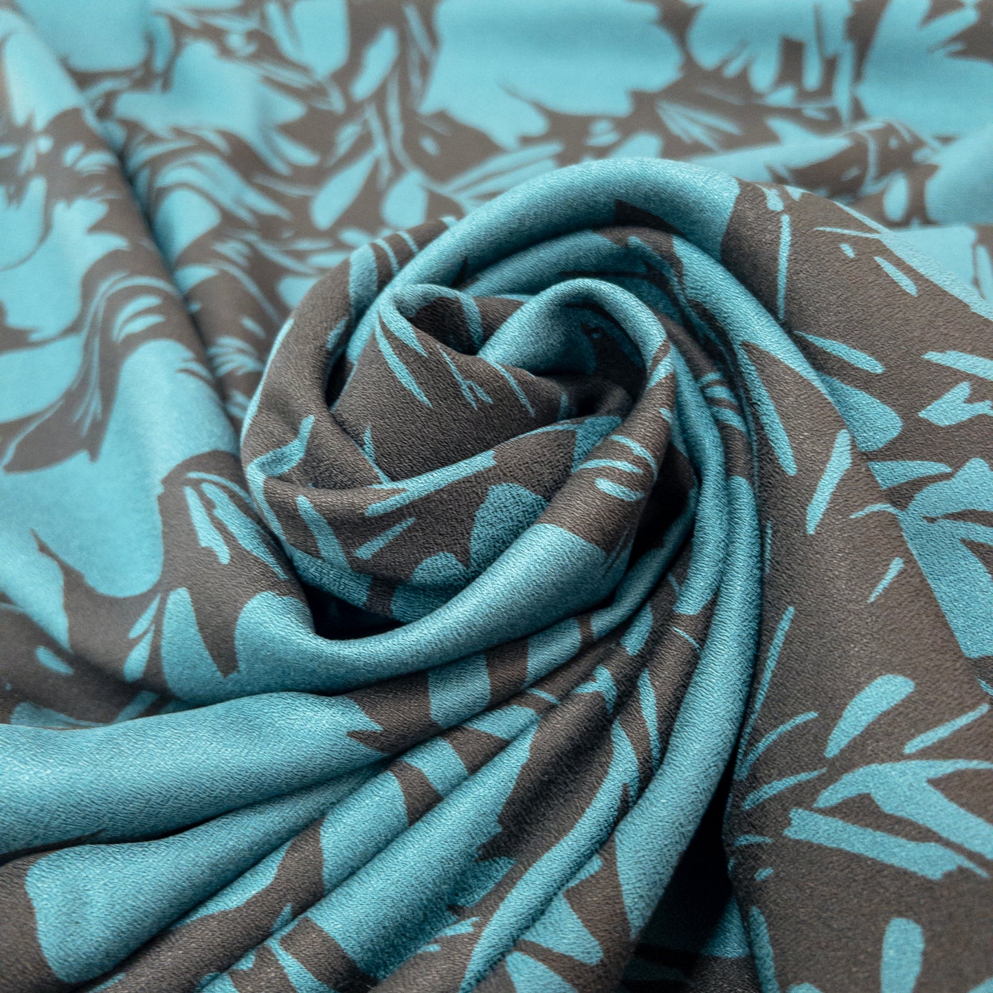 Floral Shade Viscose Crepe in Bottle Green