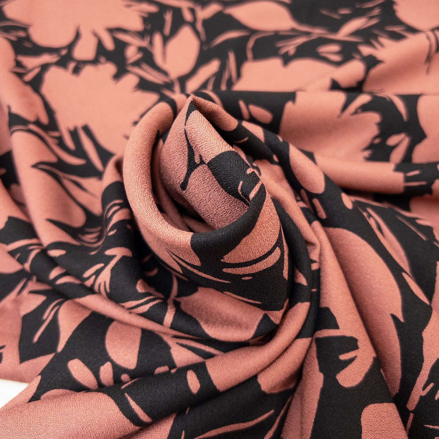 Floral Shade Viscose Crepe in Rosewood