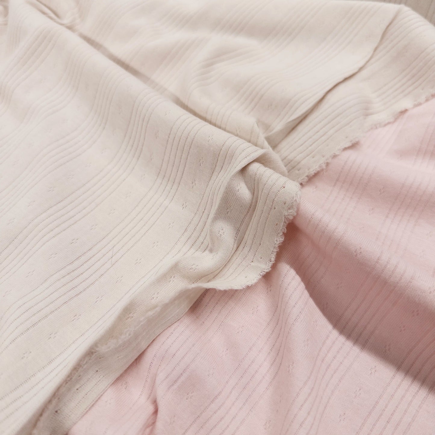 100% Cotton Pointelle in Pink
