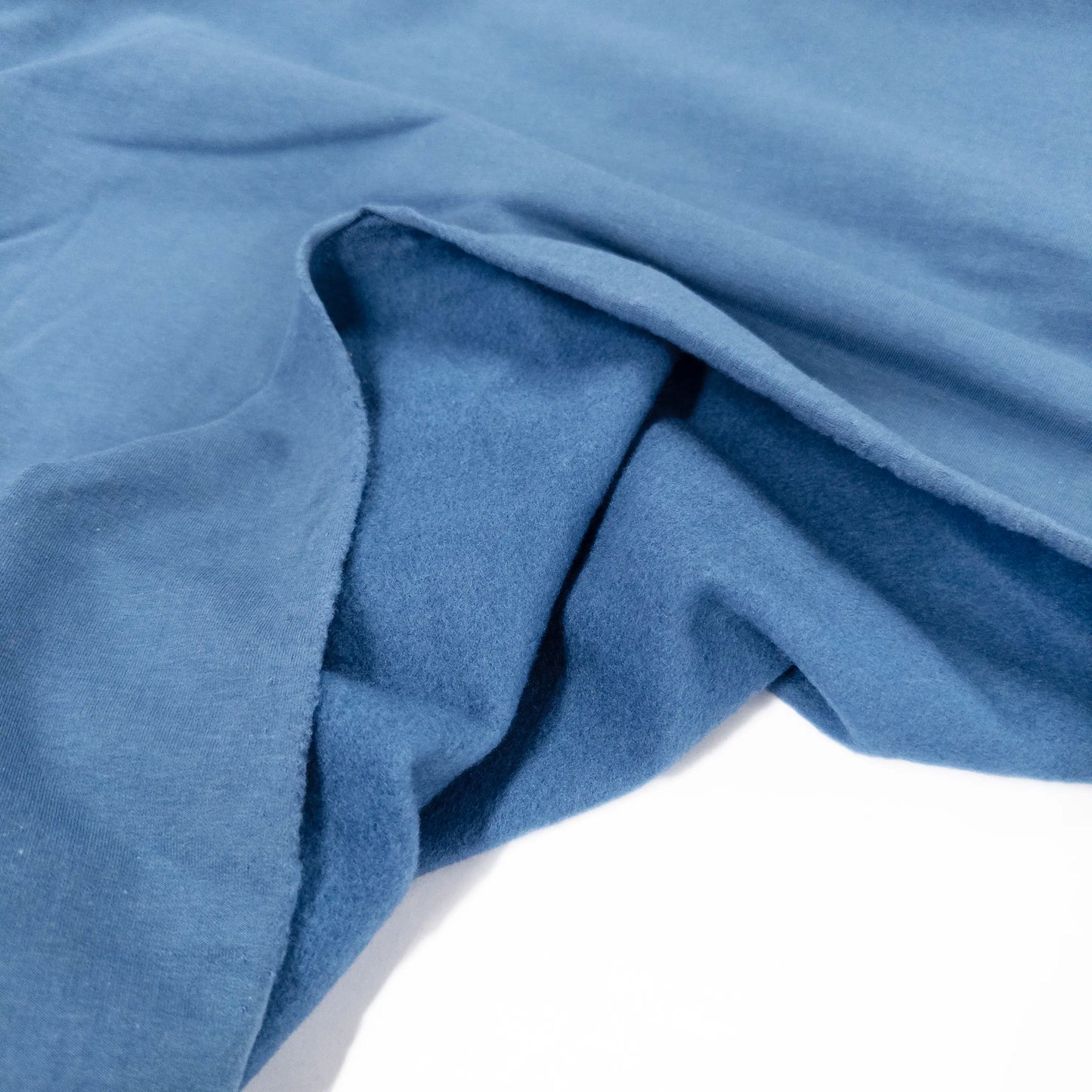Fleece Backed Bamboo Cotton Knit in Denim Dream