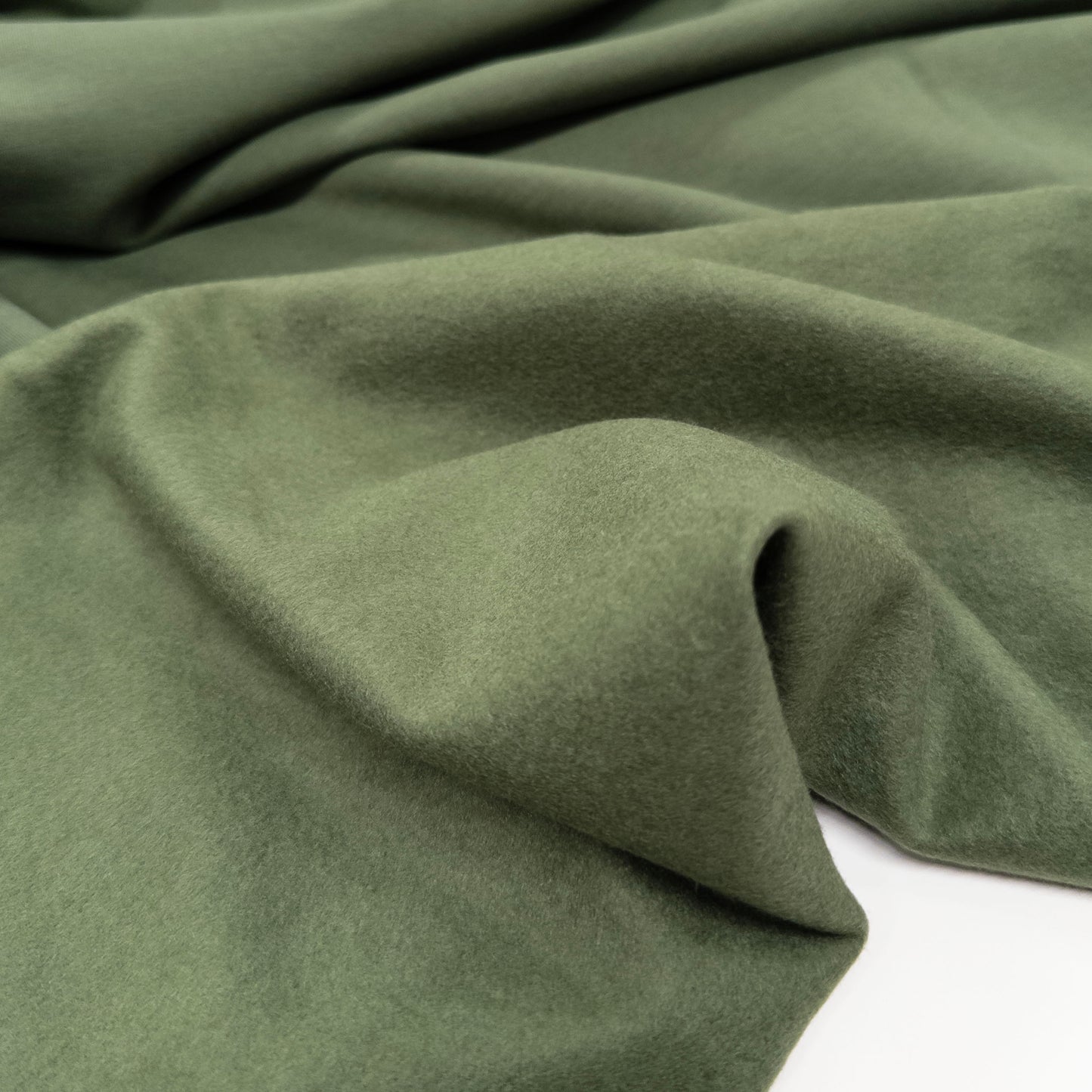 Fleece Backed Bamboo Cotton Knit in Green Garden