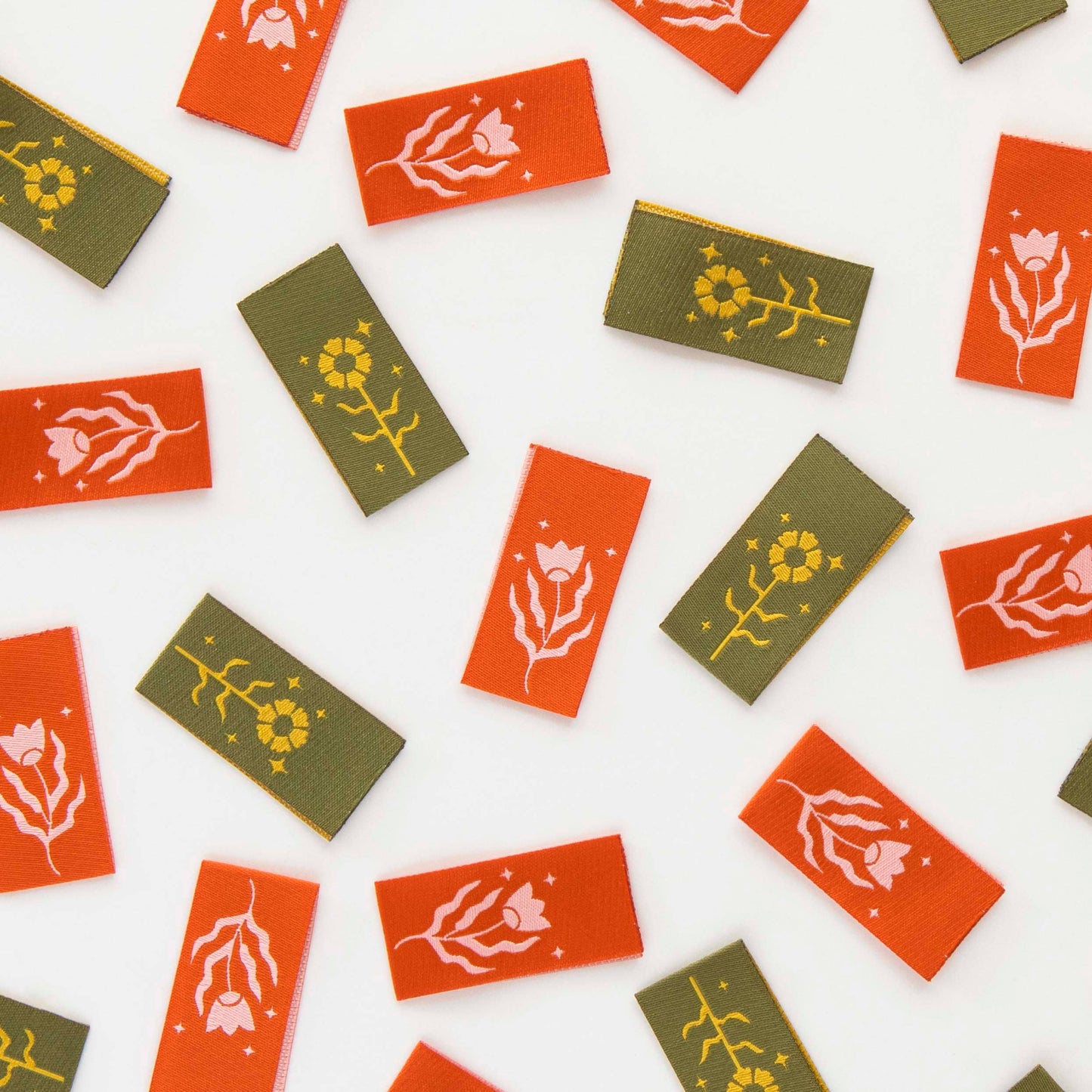 Floral Design - Woven Sewing Labels