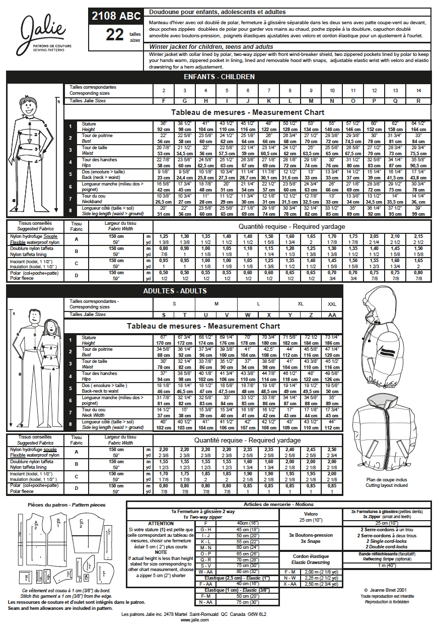 2108 // Puffer Jacket - Jalie