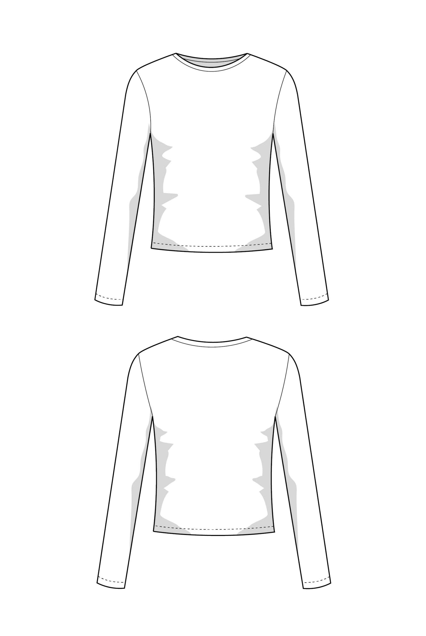 Basic Langarmshirt Schnittmuster