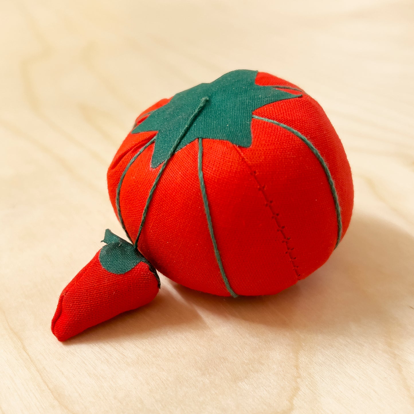 Tomato Pincushion with Strawberry Emery