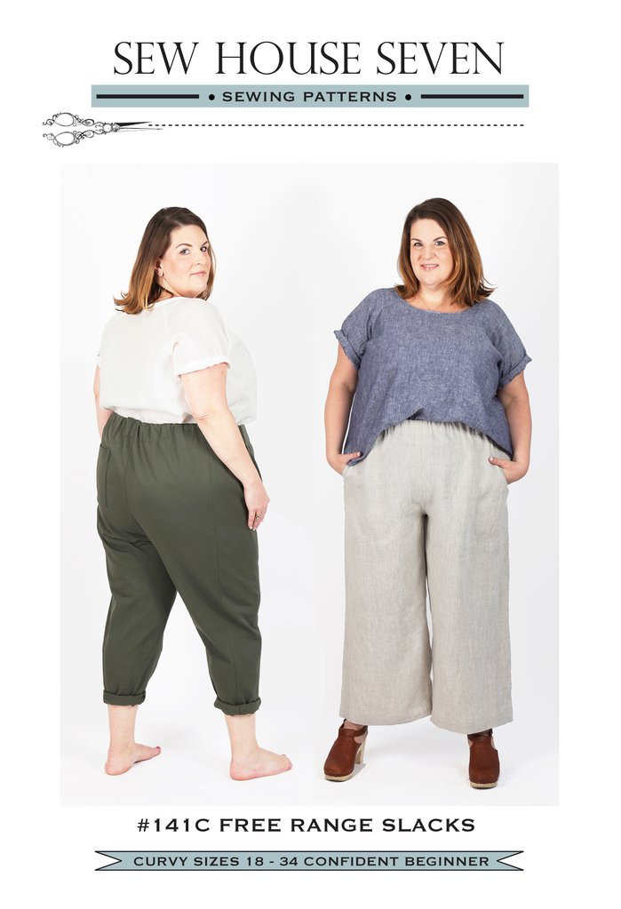 Envelope Front of Free range slacks pattern by sew house seven