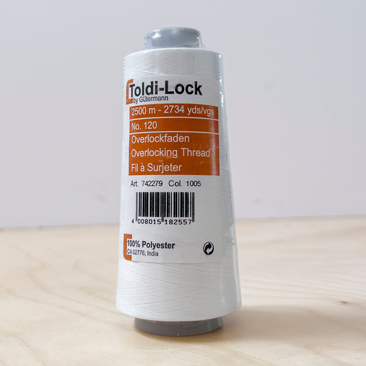 Toldi-Lock Serger Thread in White #1005