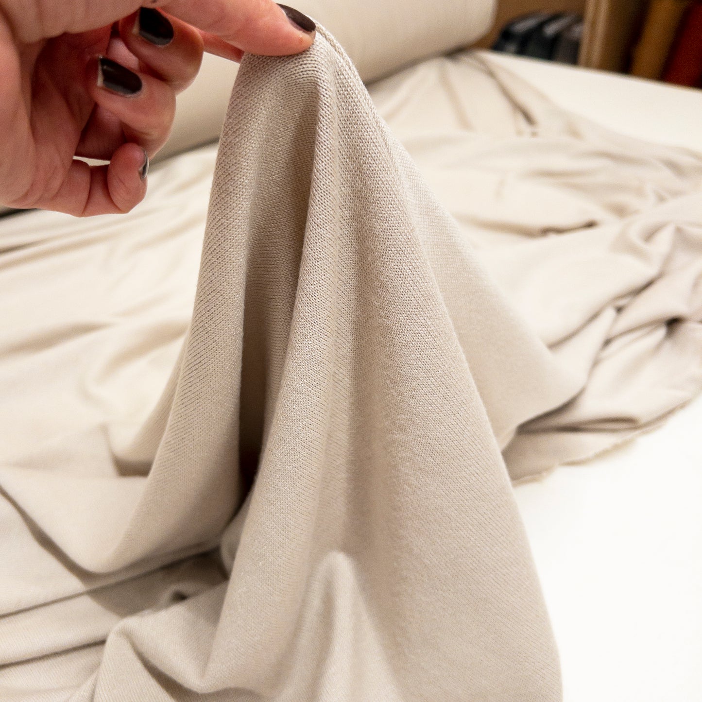 Rayon / Cotton / Modal Knit in Oyster