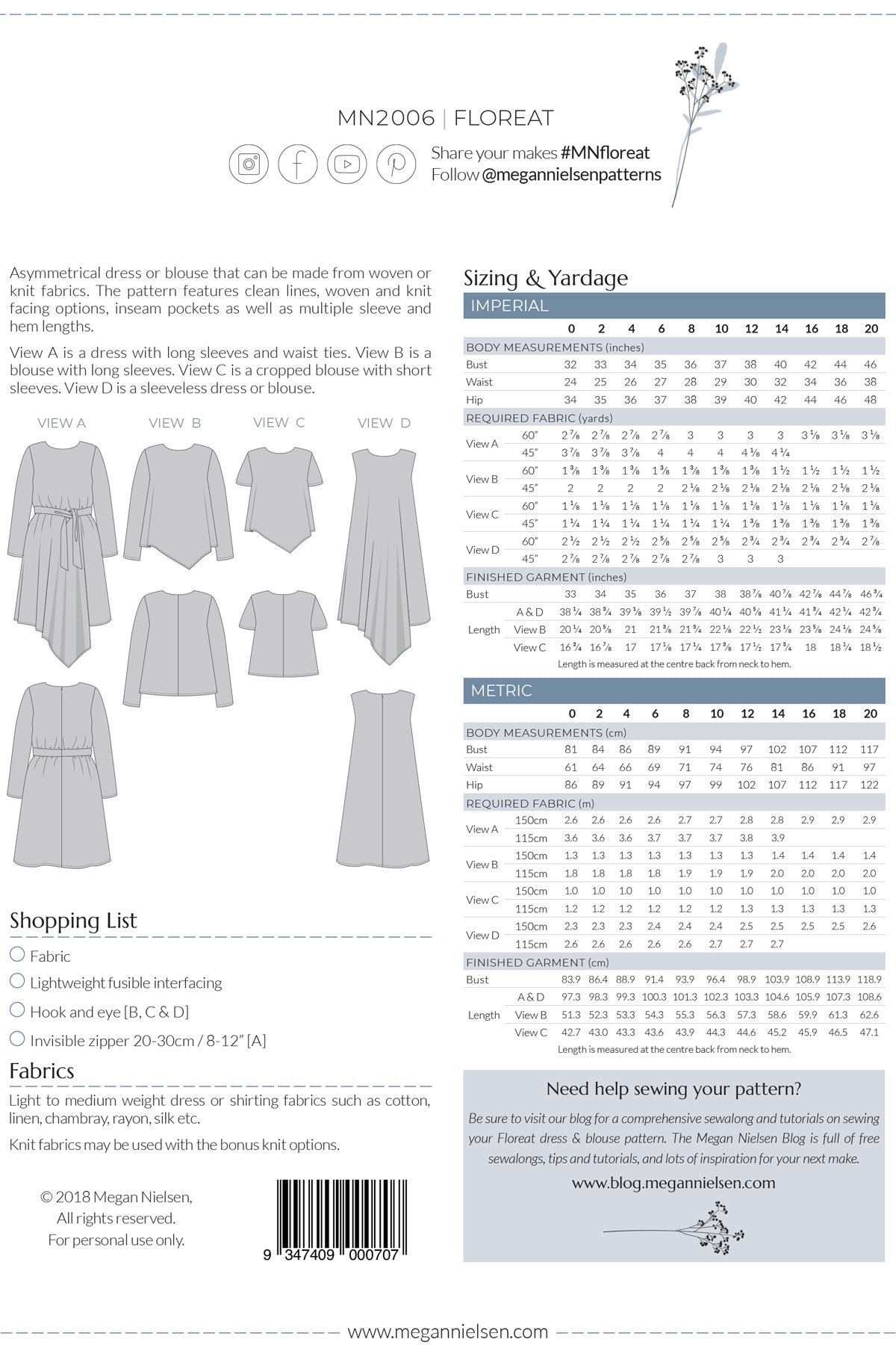 Floreat Dress and Blouse