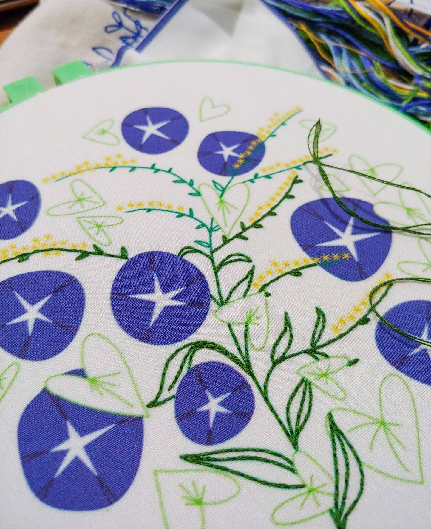 Morning glory embroidery kit
