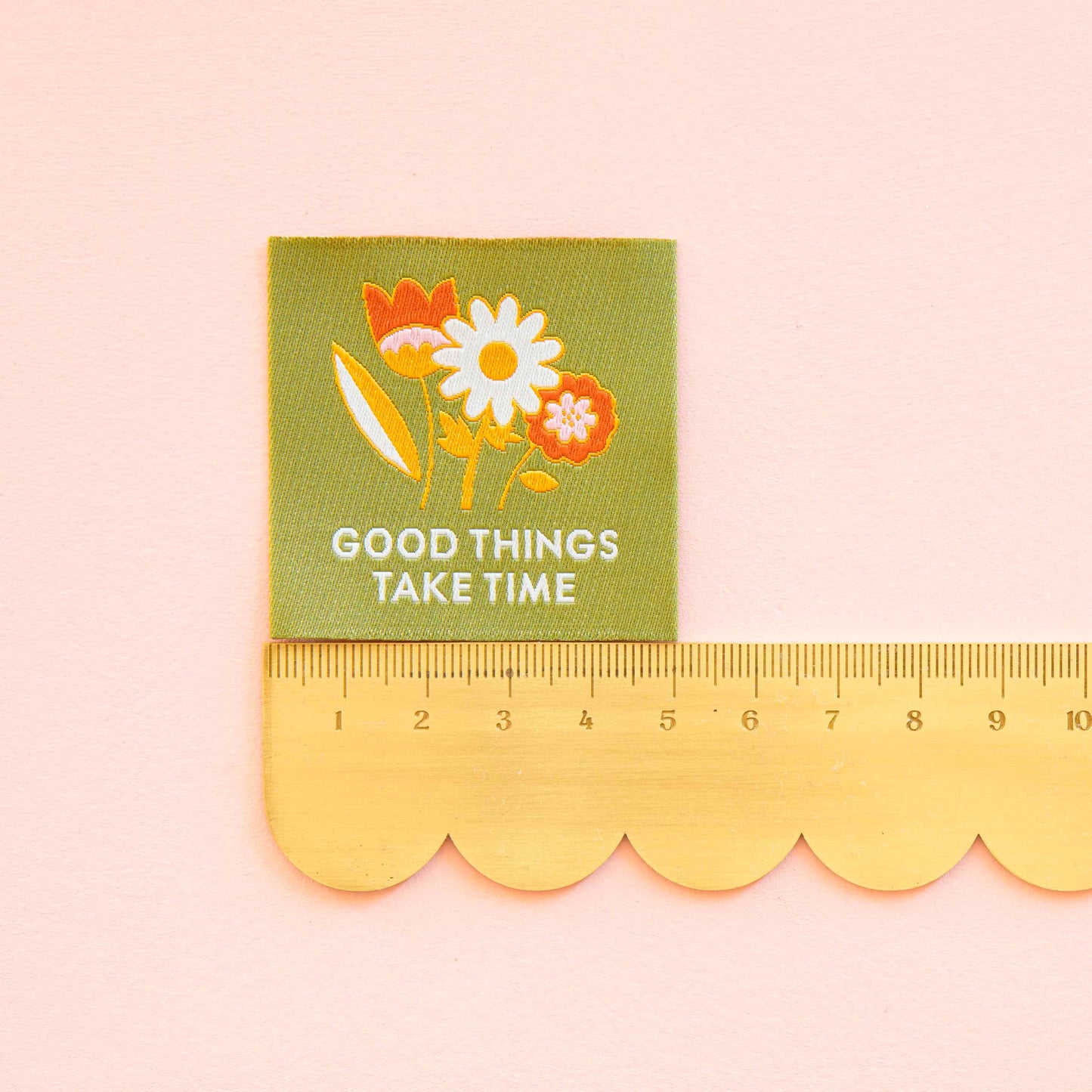 Good Things Take Time Woven Sewing Labels