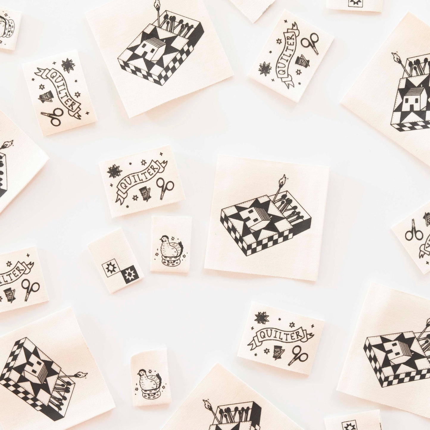 Toad and Sew Quilty Tattoo Woven Sewing Labels Multipack