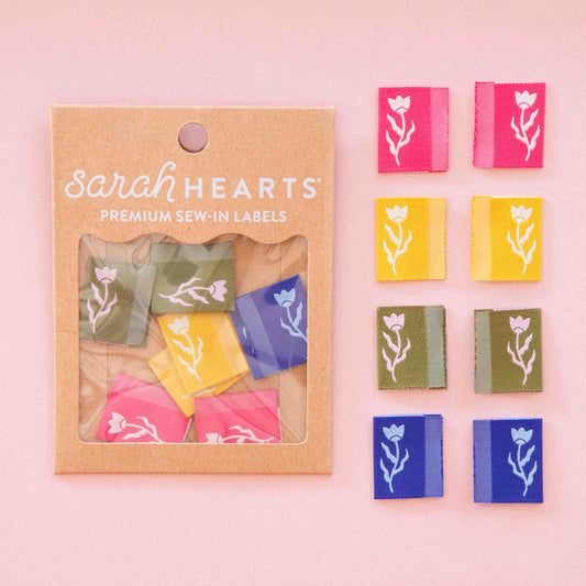 Tiny Floral Side Woven Sewing Labels Multipack