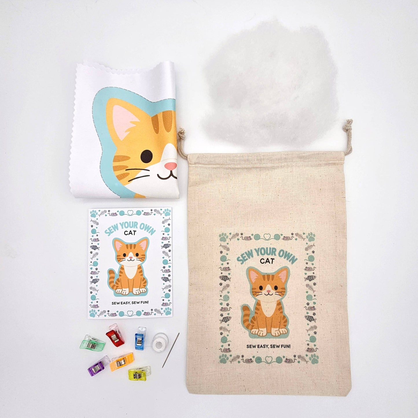 Sew Your Own Cat Kit - Orange Cat: COMPLETE KIT