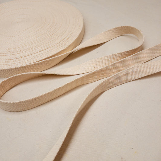 1" Cotton Ecru Webbing