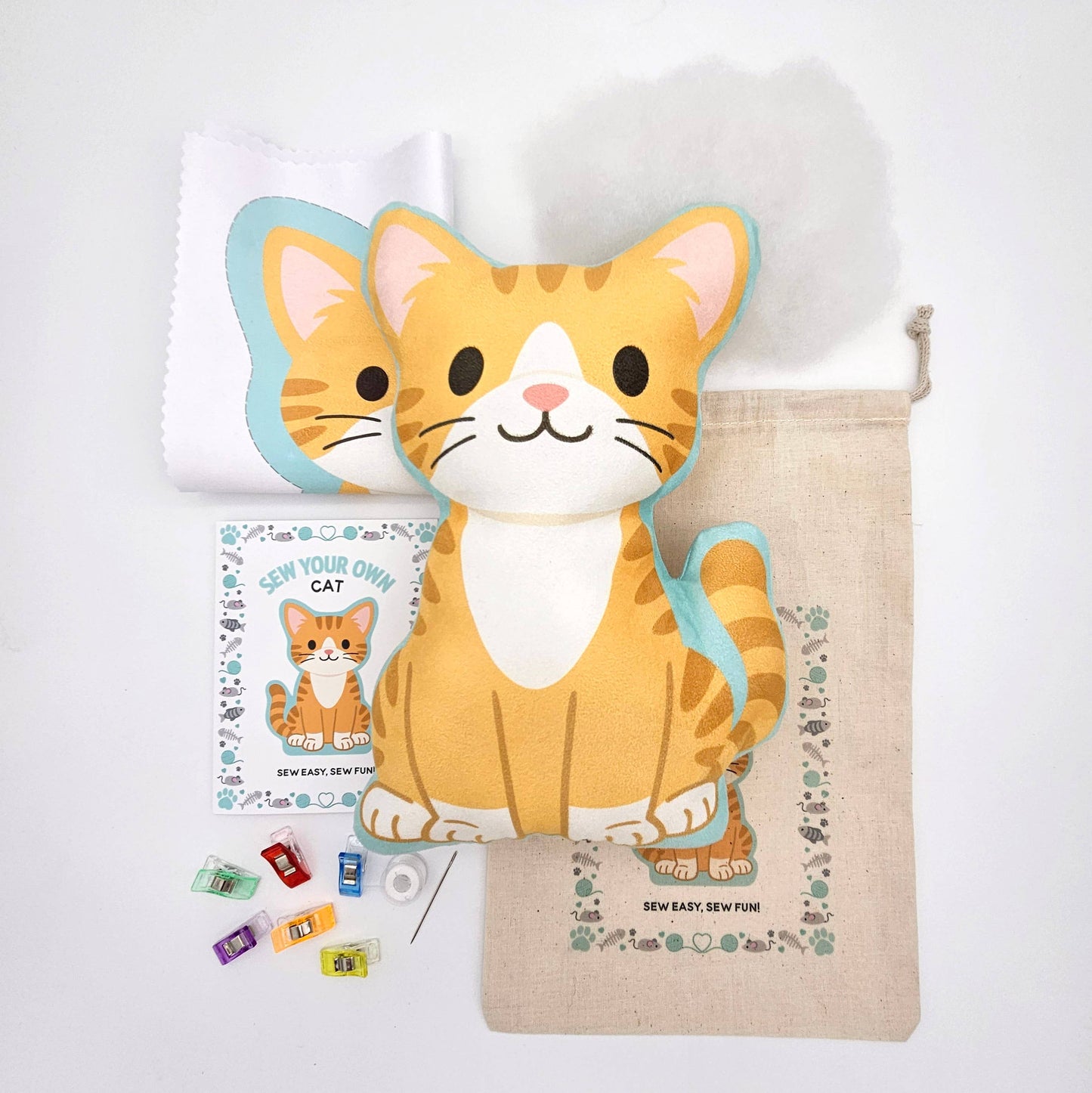 Sew Your Own Cat Kit - Orange Cat: COMPLETE KIT