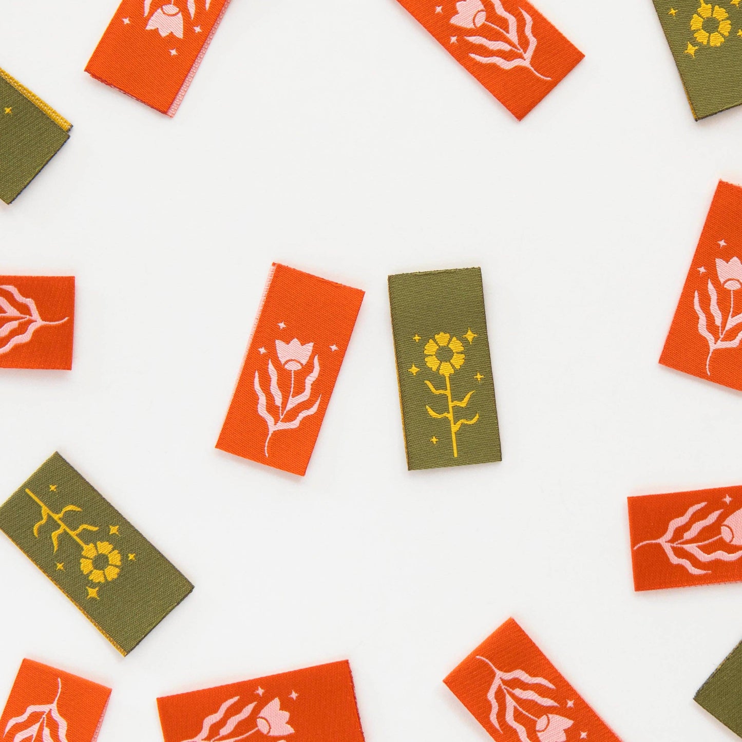 Floral Design - Woven Sewing Labels