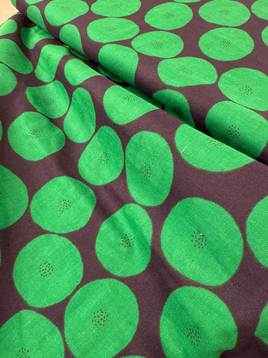 Remnant: Abstract Double Gauze in Green and Black - 1/2+ yards