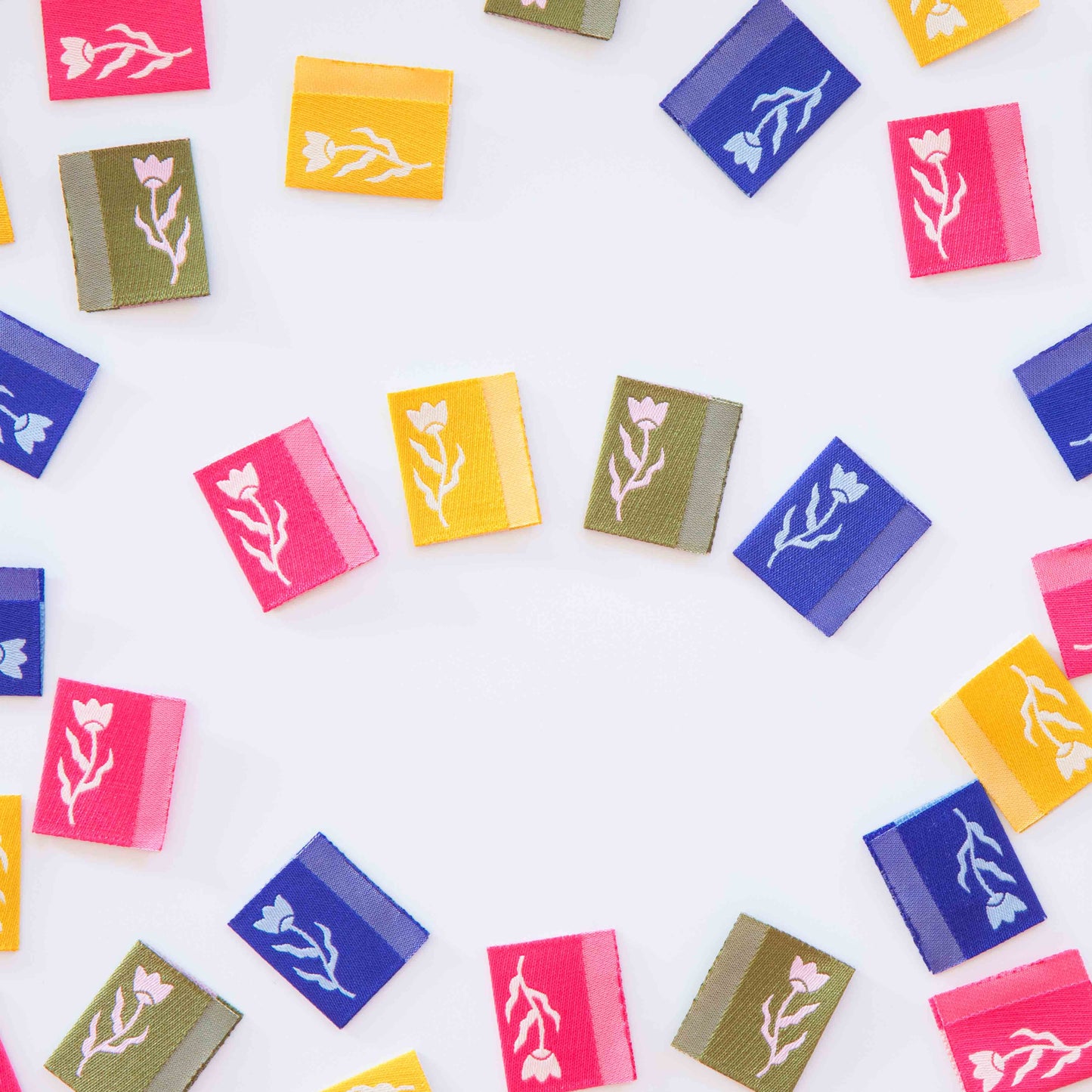 Tiny Floral Side Woven Sewing Labels Multipack