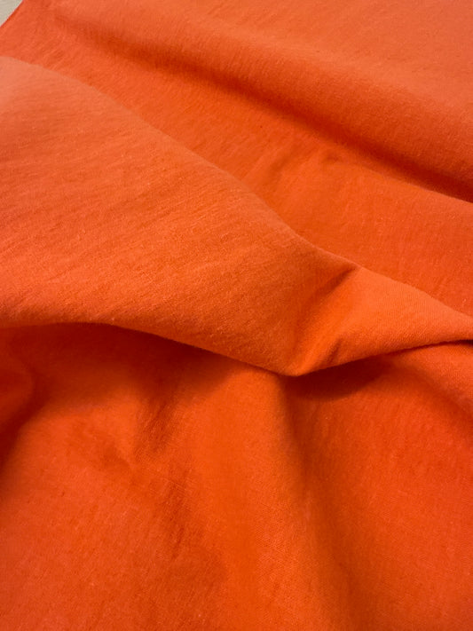 Remnant: nani IRO Cotton Linen Blend in Tangerine 3/4+ yards