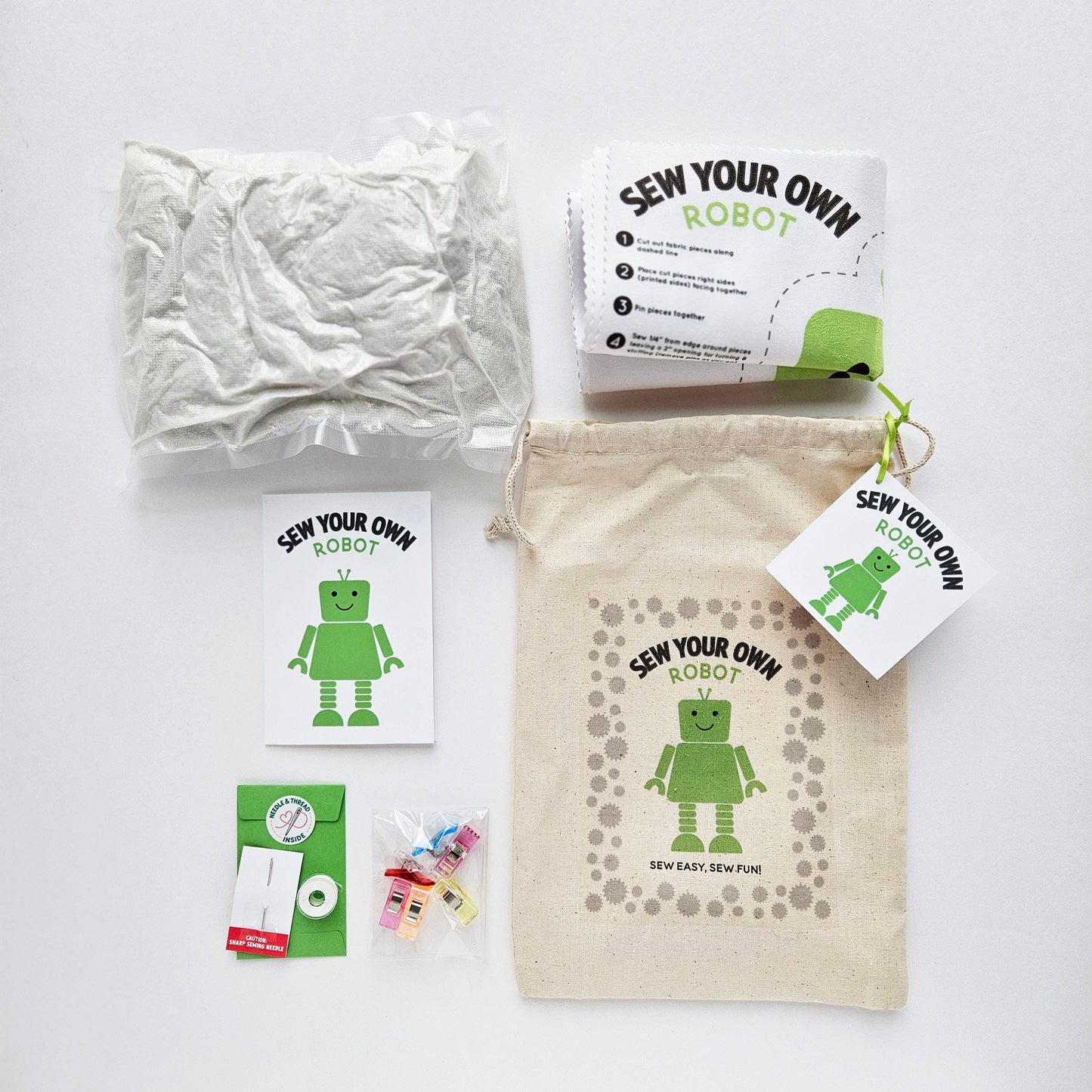 Robot Sewing Craft Kit : Green / Complete Kit