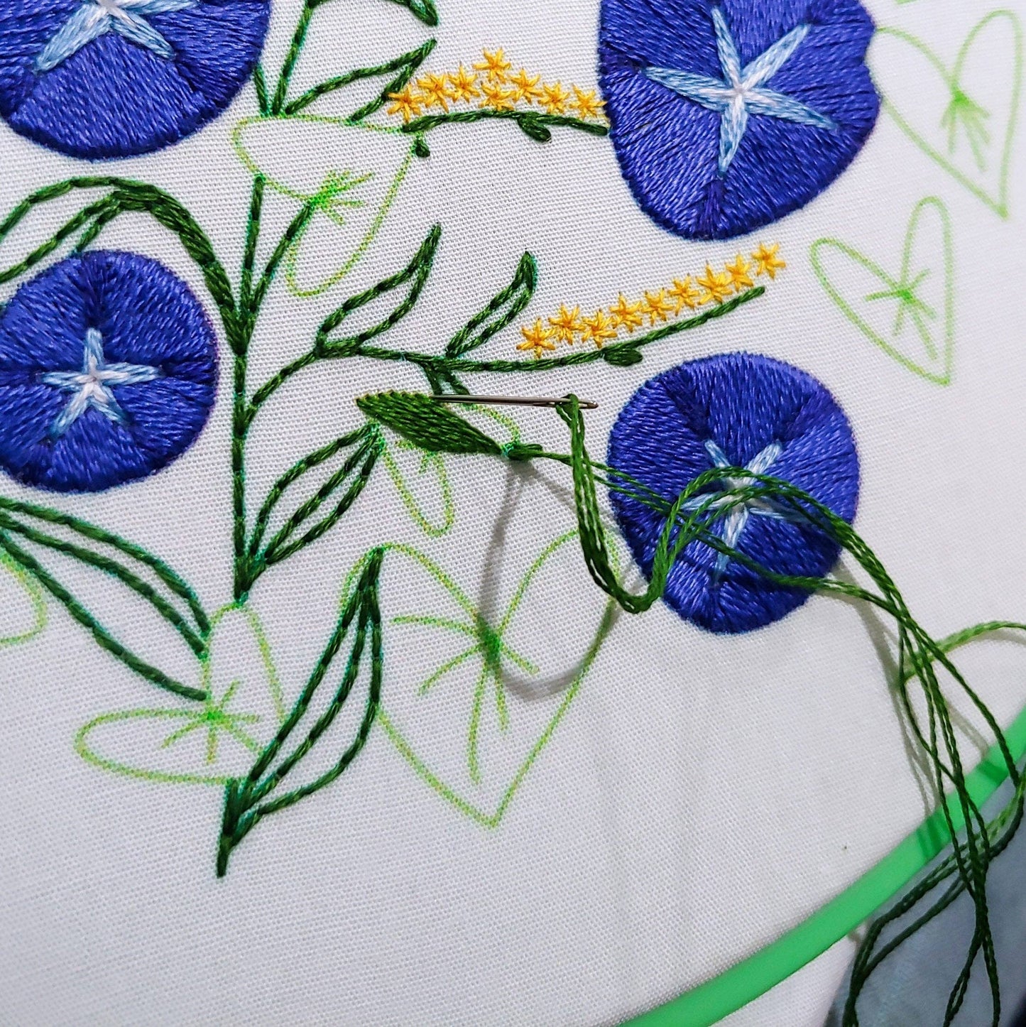 Morning glory embroidery kit