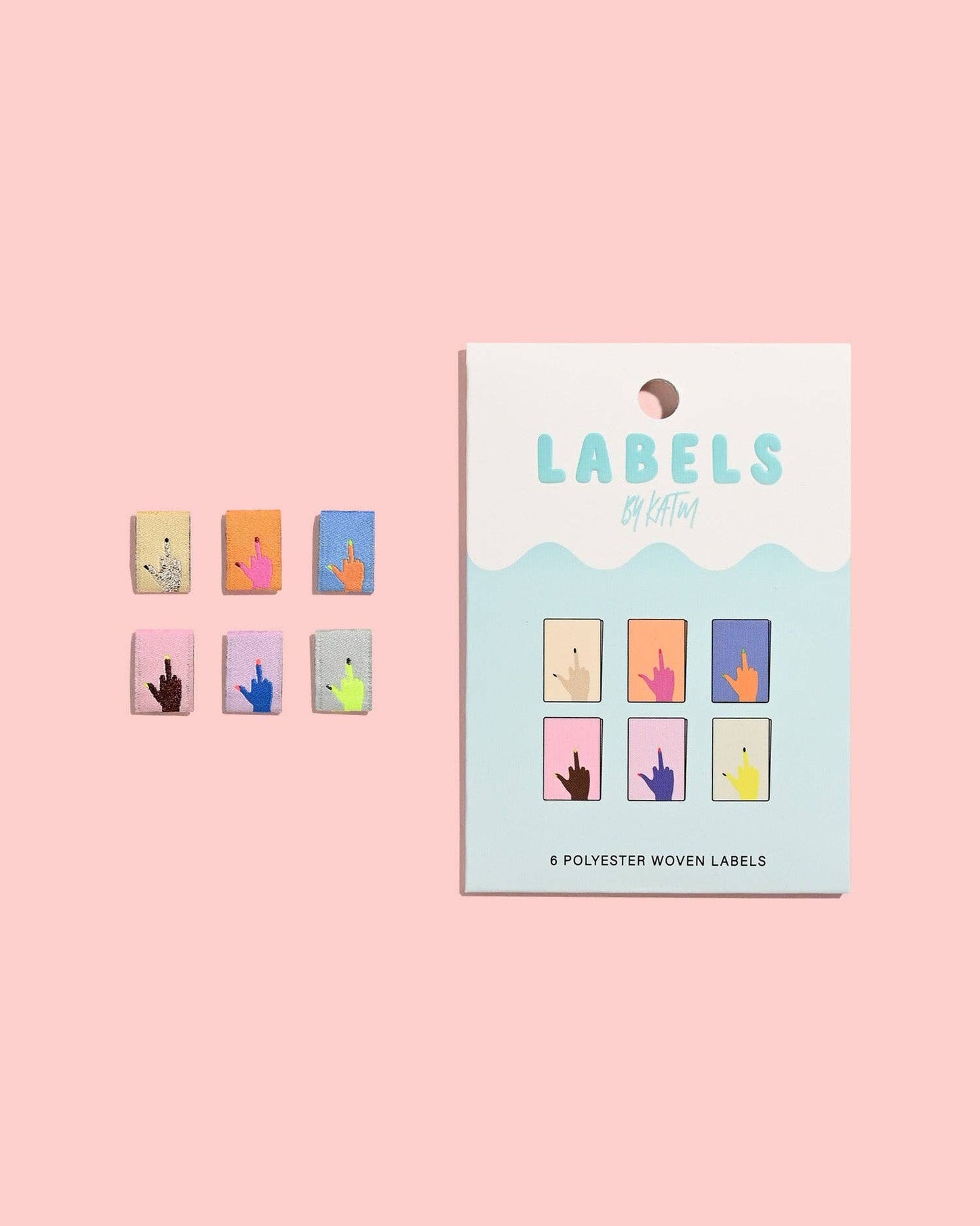 Middle Finger Mini Hands Woven Labels | Case of 6 units