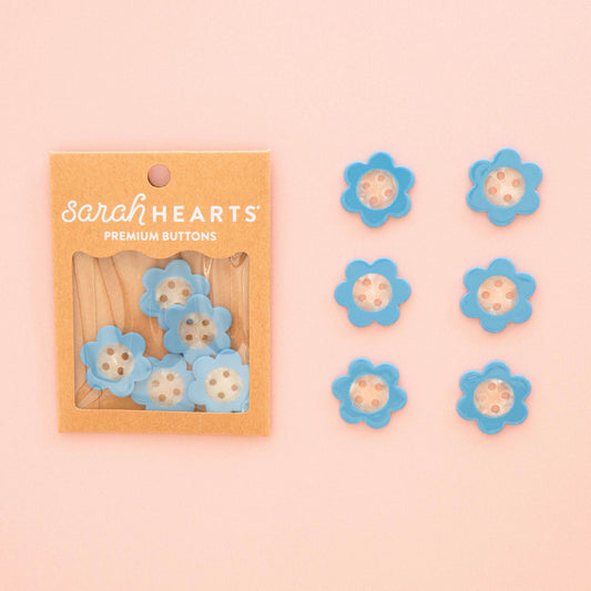 Blue Daisy Large 1" Buttons