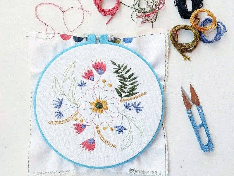 April flowers embroidery kit