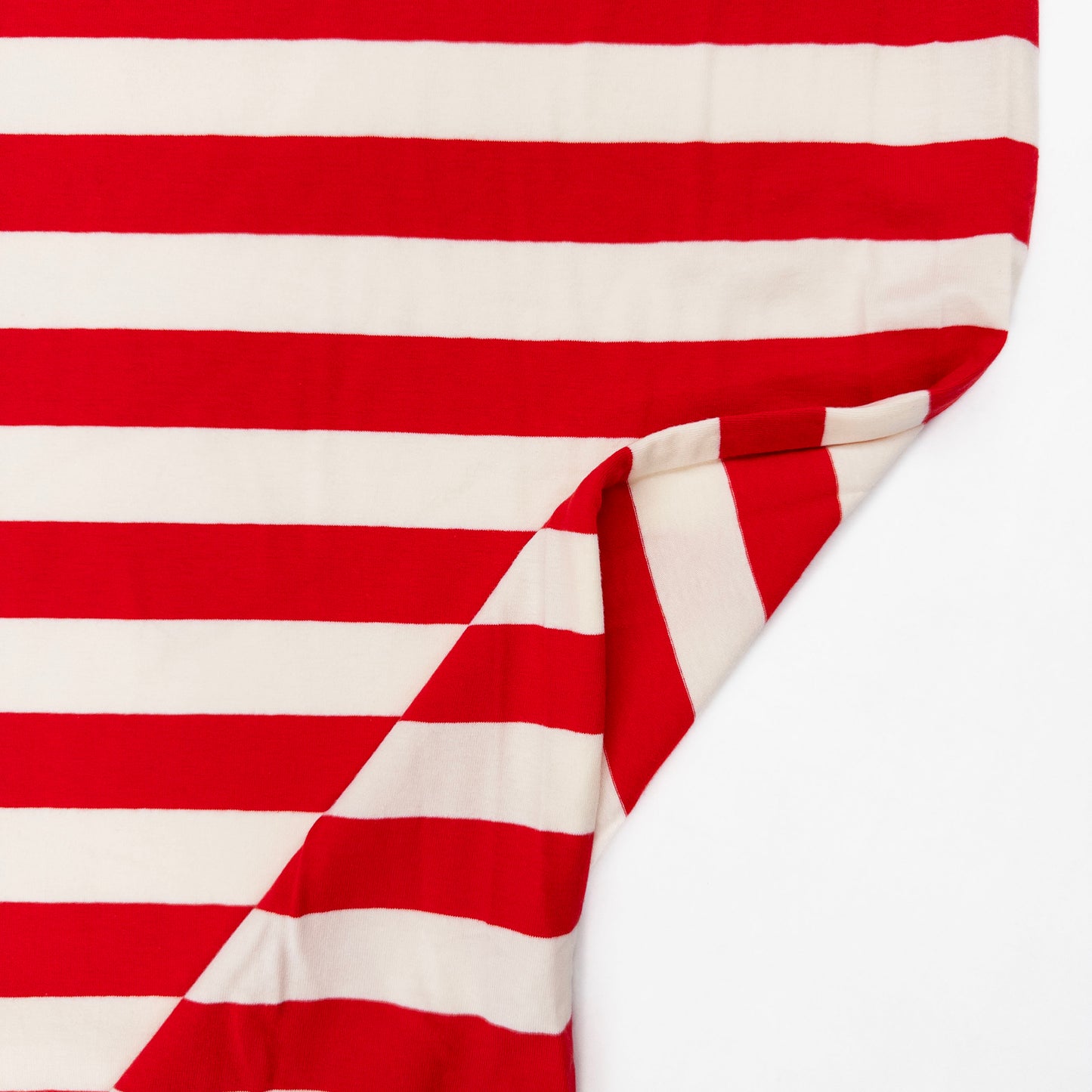 Jersey Knit - Wide Stripe in Red and White