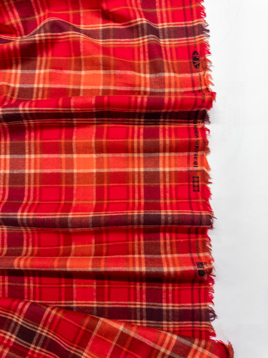 Herringbone Flannel in Chevron Plaid Cranberry