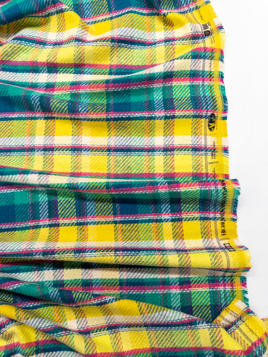 Twill Flannel in Royal Plaid Sunrise
