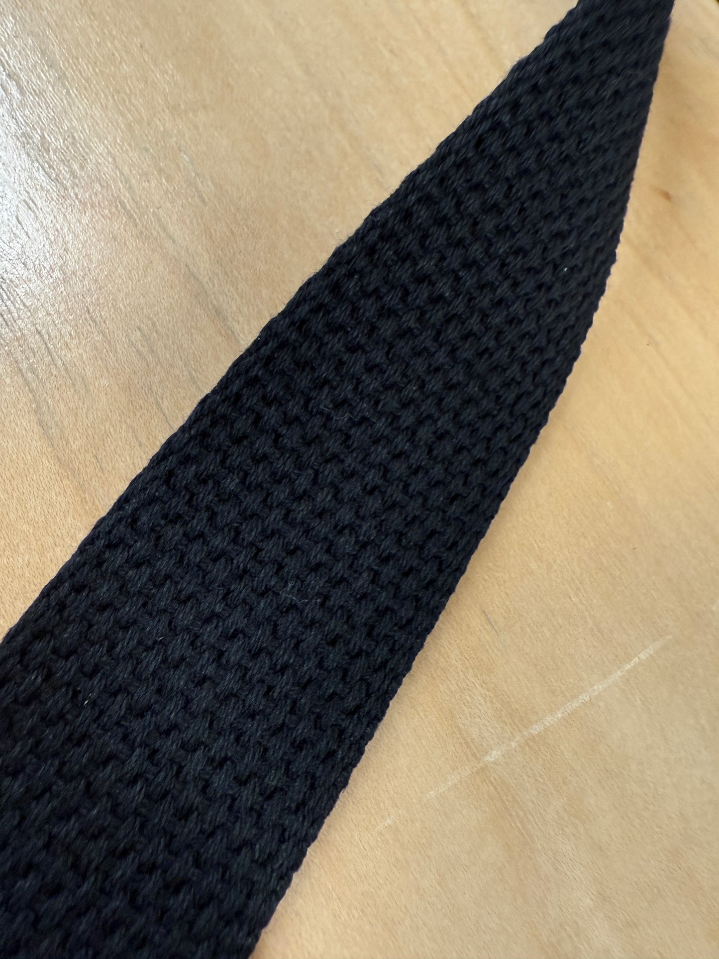 1 1/2" Black Cotton Webbing