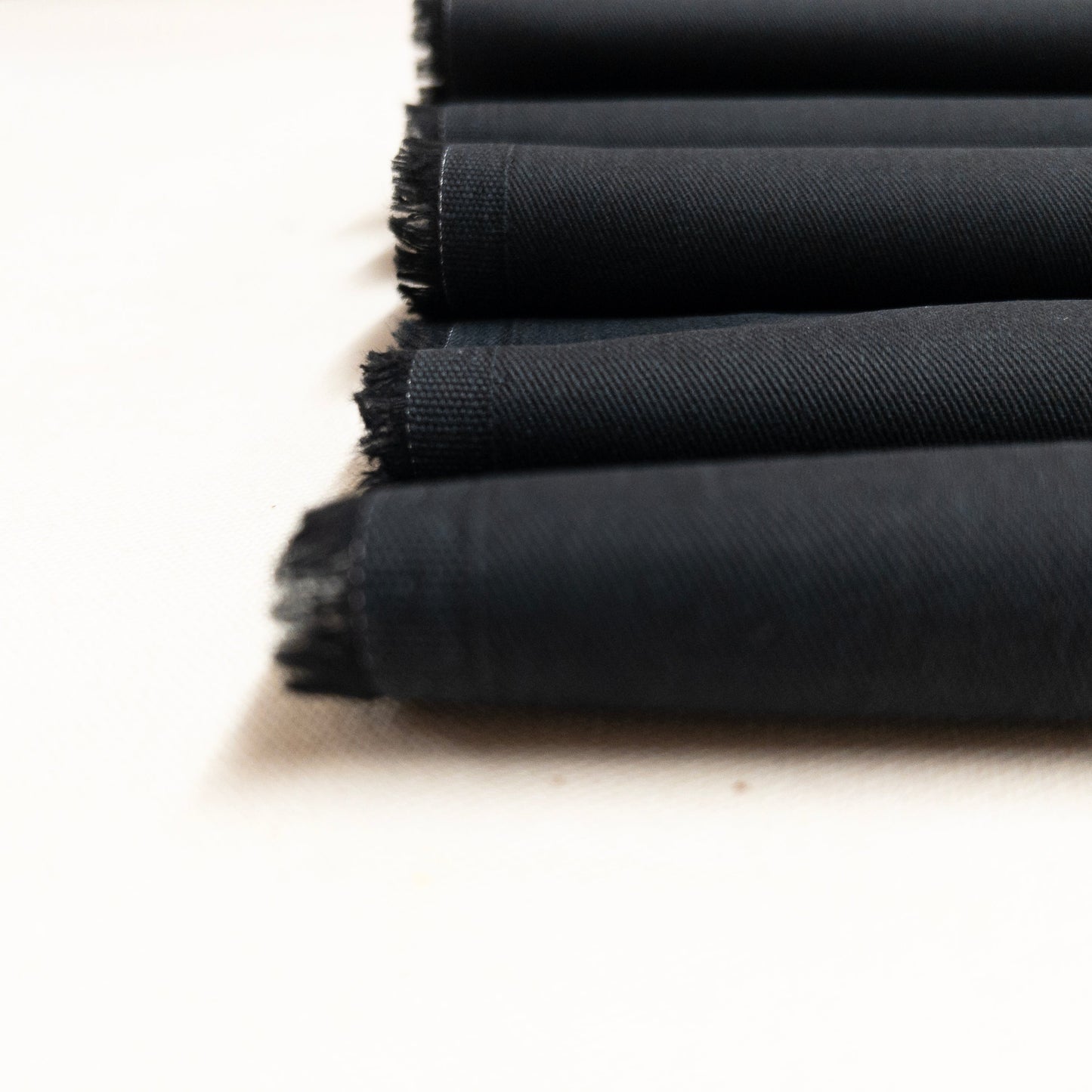 Remnant: Sanded Cotton Twill in Black 1 1/4 yards