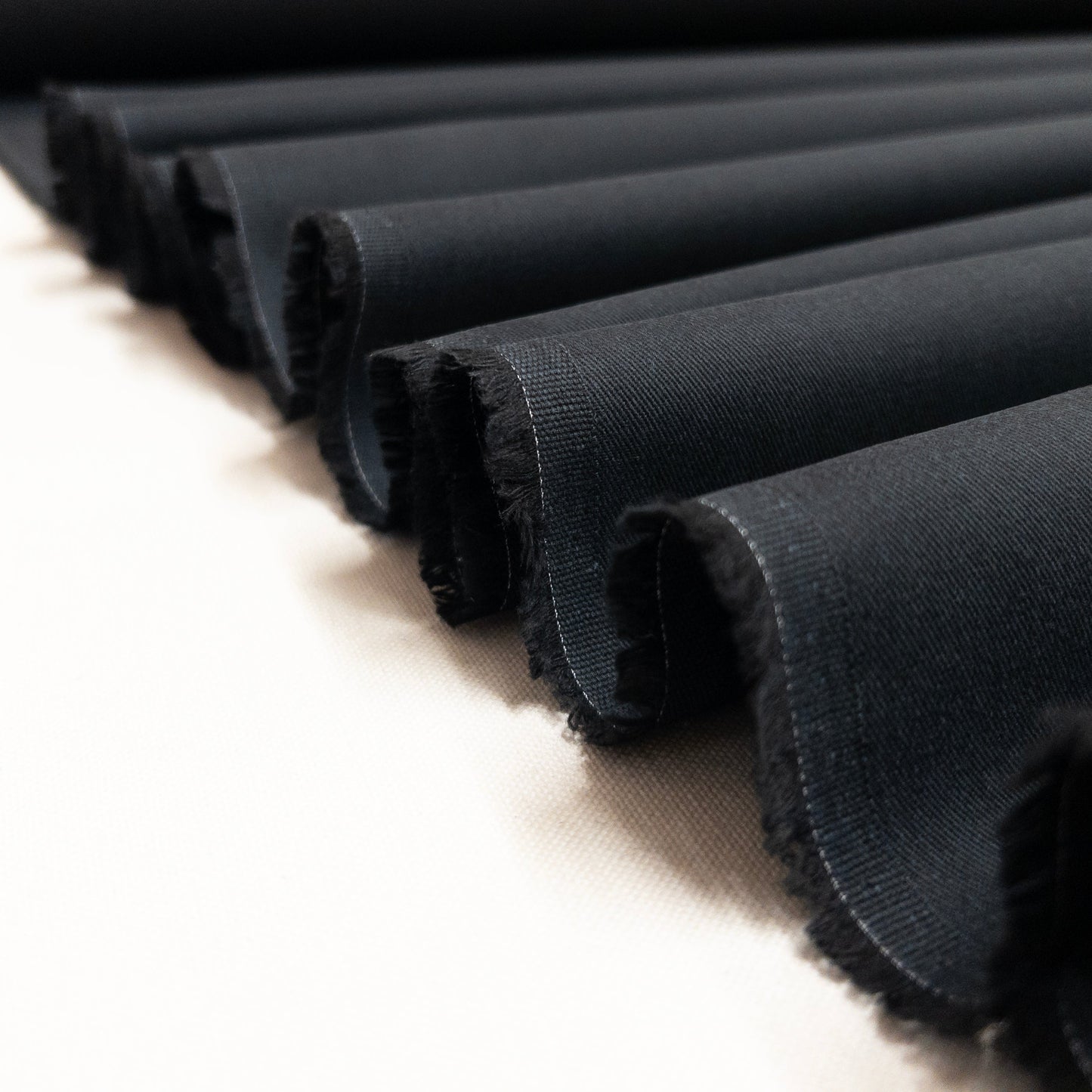 Remnant: Sanded Cotton Twill in Black 1 1/4 yards