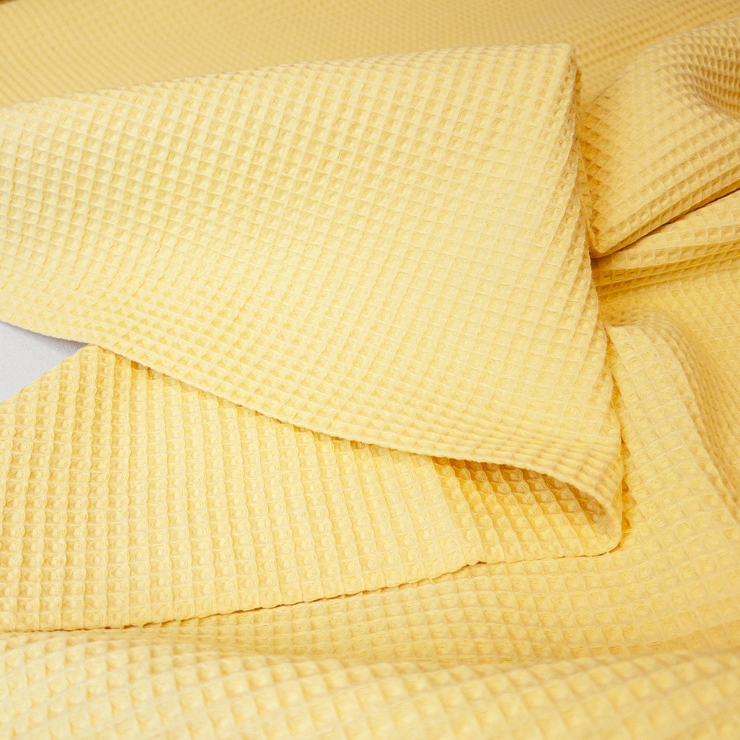 Cotton Waffle in Soft Yellow