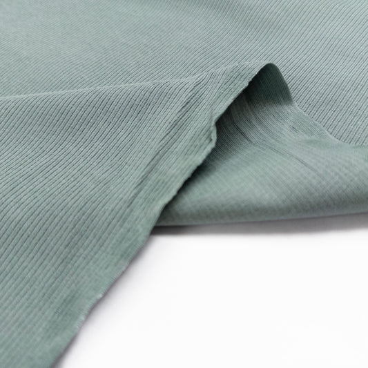 Rib Jersey in Old Green