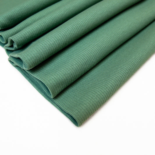 Rib Jersey in Old Green