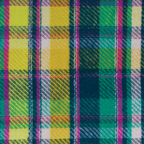 Twill Flannel in Royal Plaid Sunrise