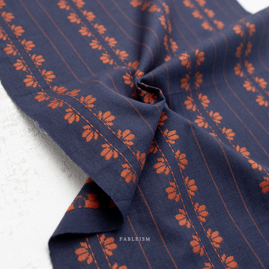 Deco Stripe in Navy/Spice