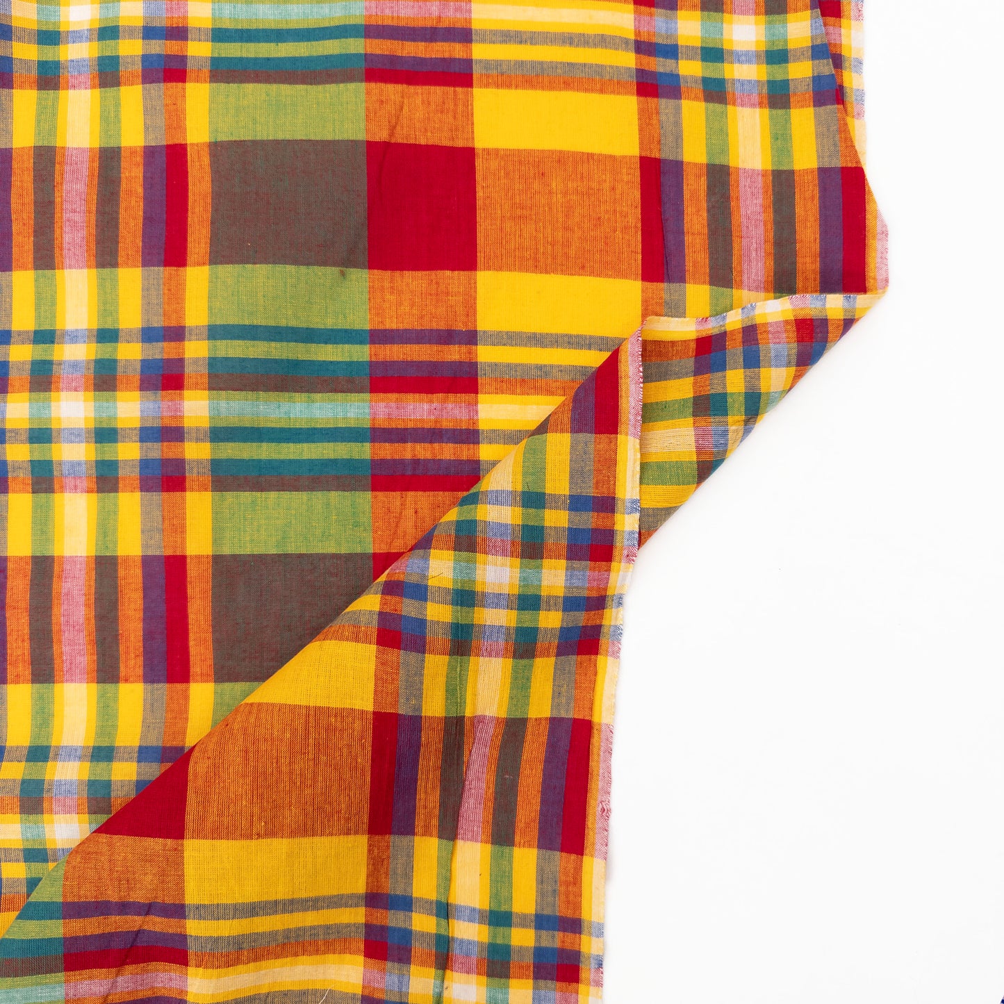 Madras Cotton Plaid in Yellow #1 - Deadstock