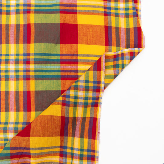 Madras Cotton Plaid in Yellow #1 - Deadstock