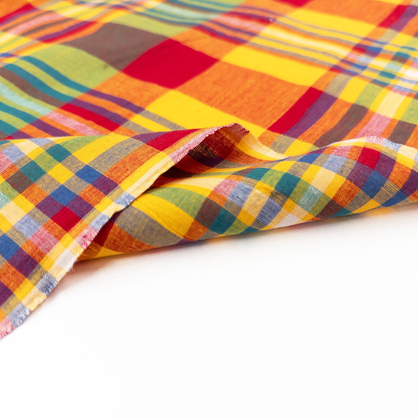 Madras Cotton Plaid in Yellow #1 - Deadstock