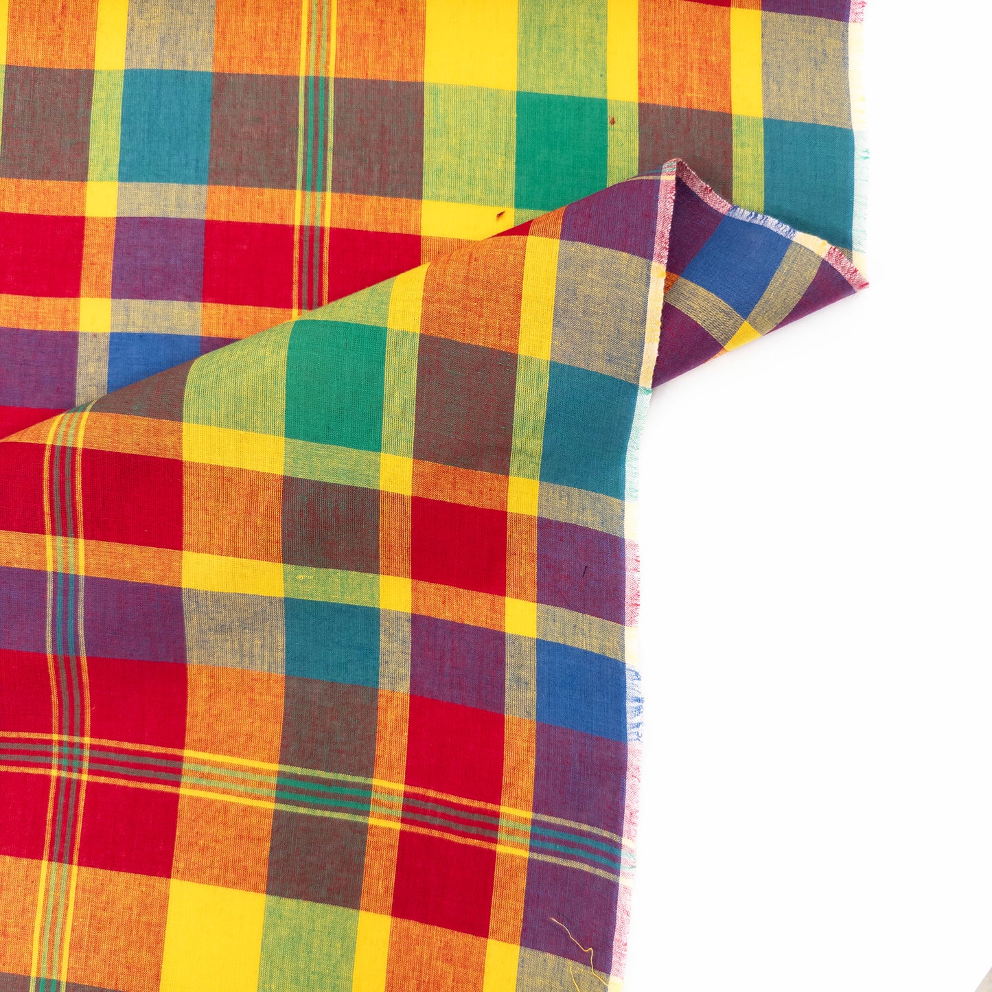 Madras Cotton Plaid in Yellow #3 - Deadstock